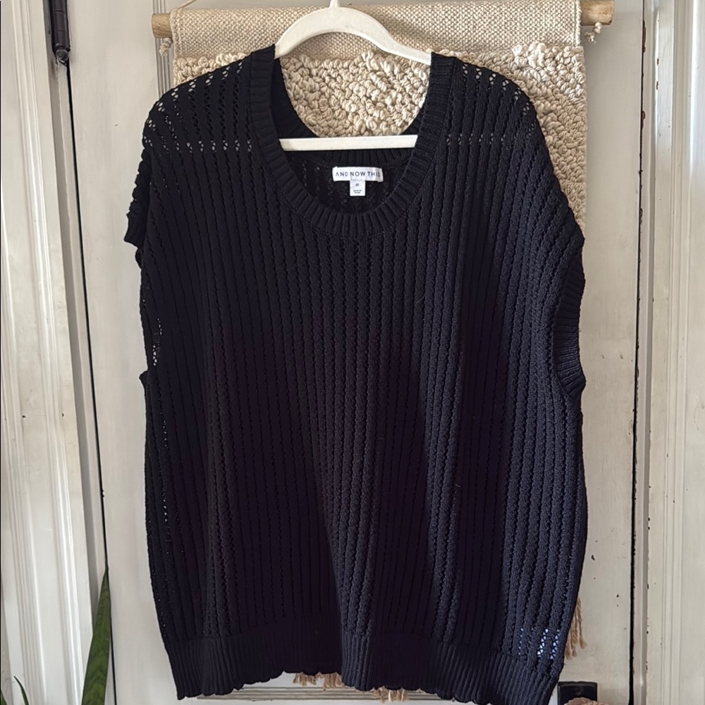 Black Knit Sleeveless Sweater by And Now This 2x